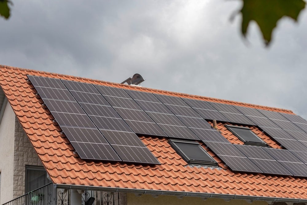 Solar panels are operating during cloudy days.